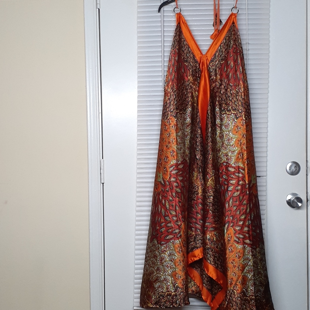 Multicolore custom satin dress